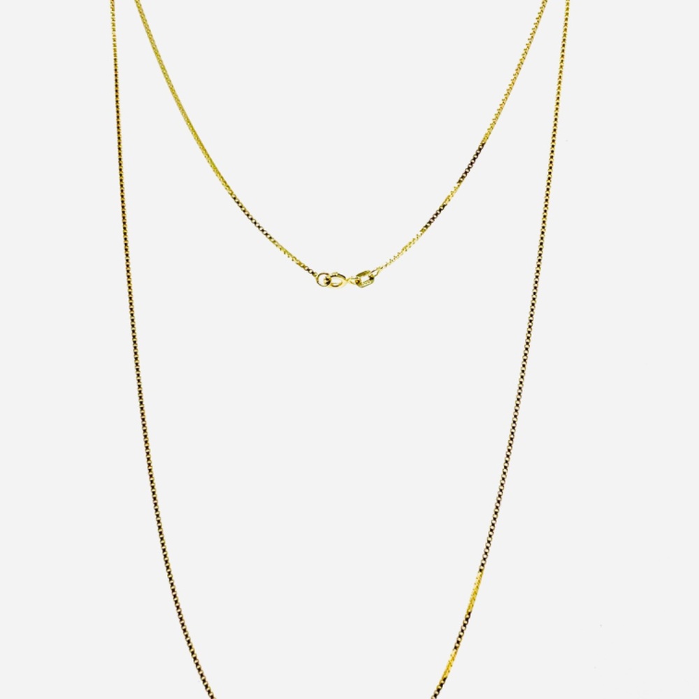 Solid 14K Gold Box Chain Necklace, 3.04 gr. /1 mm, / 18 inch. - Picture 8 of 17